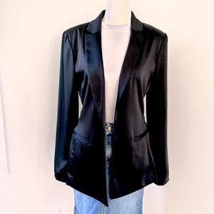 Black SatinTuxedo Style Blazer International Concepts Size Small